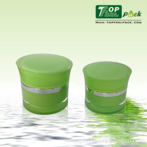 Green Arc-Shaped Acrylic Cream Jar (JRF)